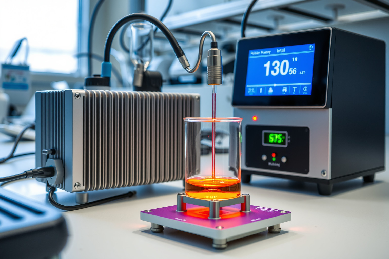 A Peltier elem precíz hőmérséklet-szabályozást biztosít laboratóriumi kísérletekhez.