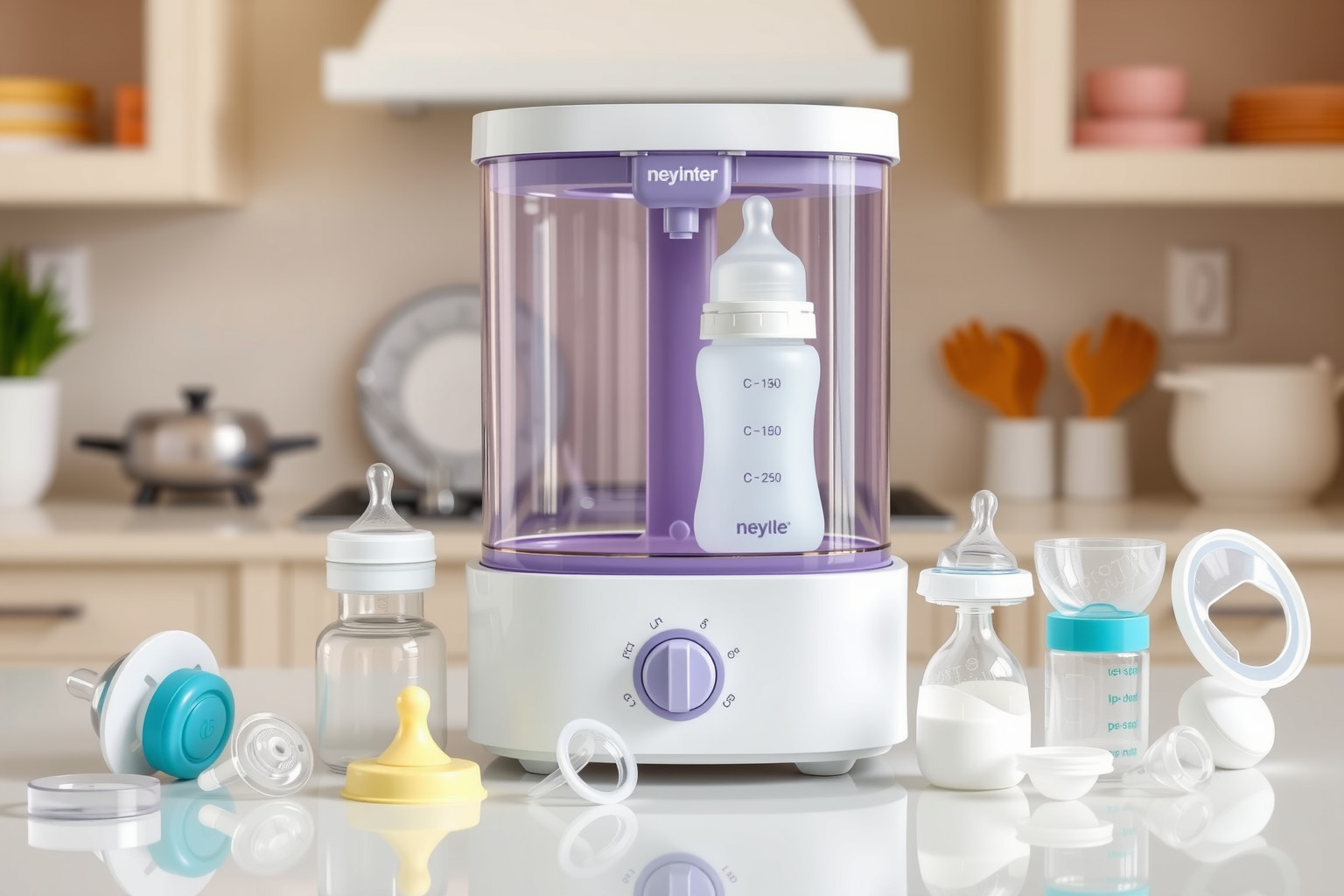 Tommee Tippee sterilizálóban cumisüvegek, cumik és étkészletek sterilizálhatók.