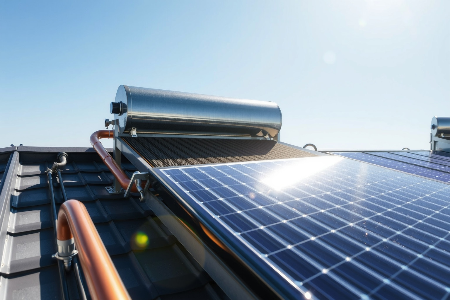 A napkollektorok hatékonyan alakítják a napsugarakat hőenergiává.