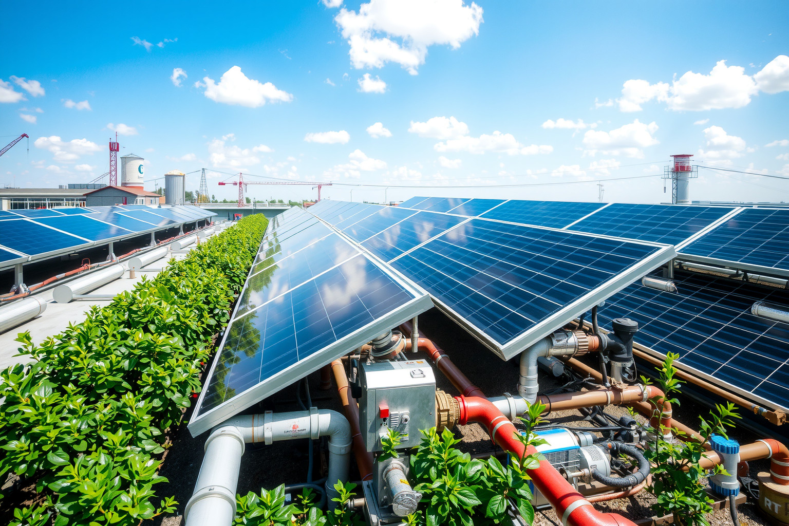 Napkollektorok csökkentik az ipari energiafogyasztást és károsanyag-kibocsátást.