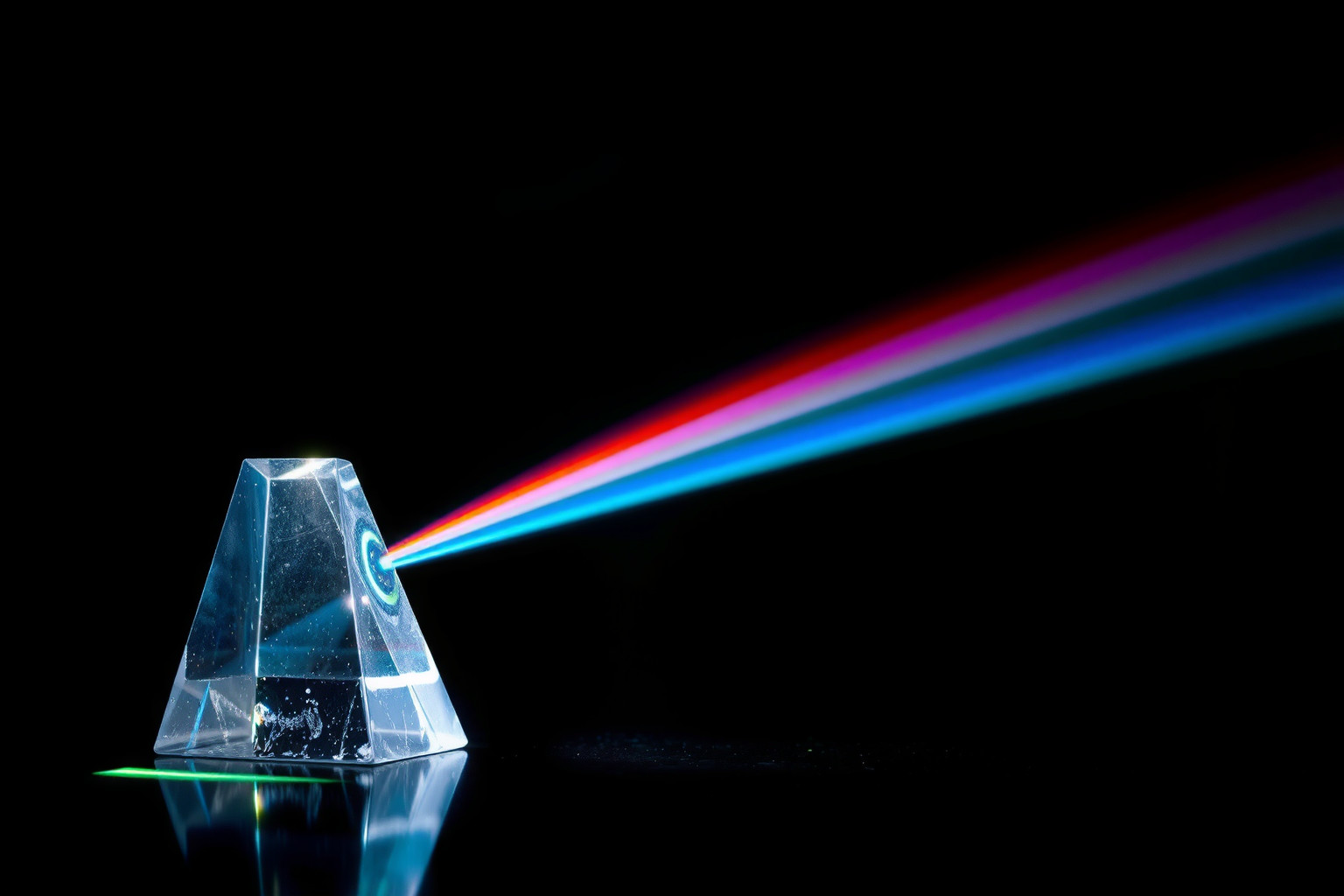 A prizma szétbontja a fényt spektrumokra a pontos elemzéshez.