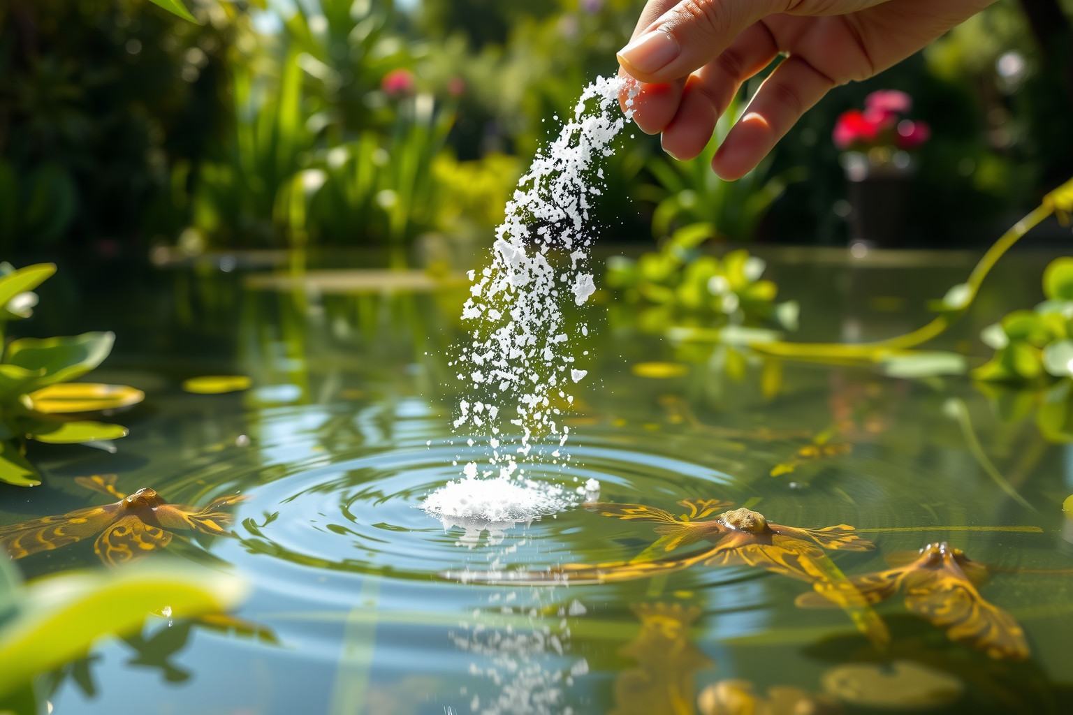 A szódabikarbóna segít természetesen egyensúlyban tartani a tó vizét.