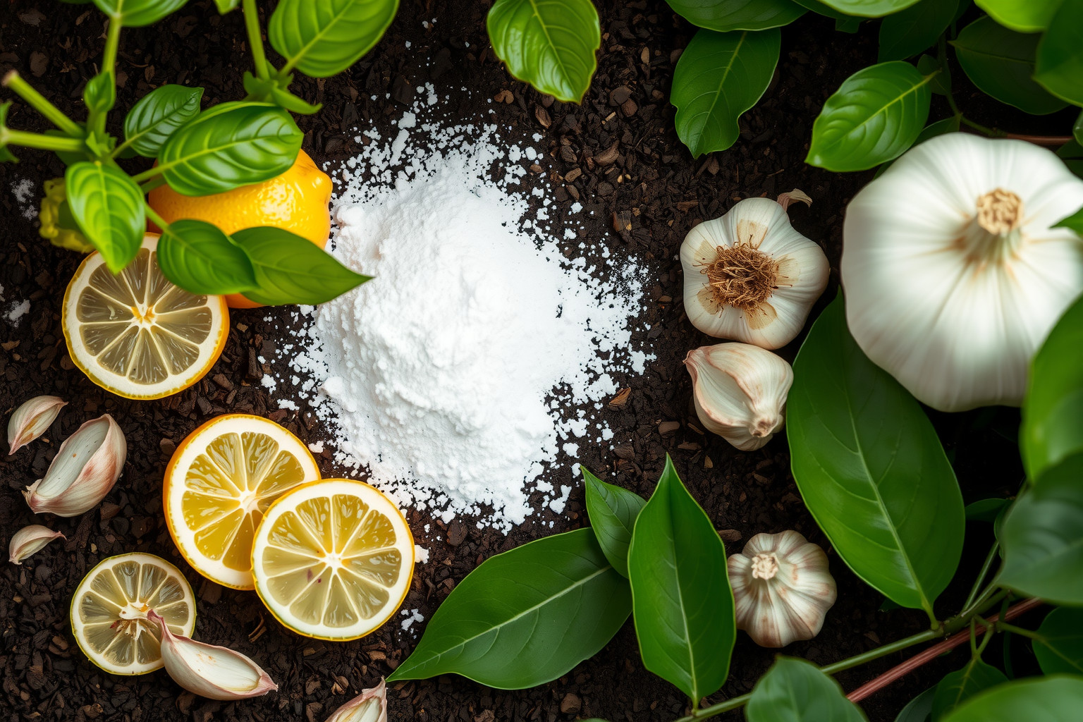 A szódabikarbóna fokozza a fokhagyma gombaellenes hatását a kertben.