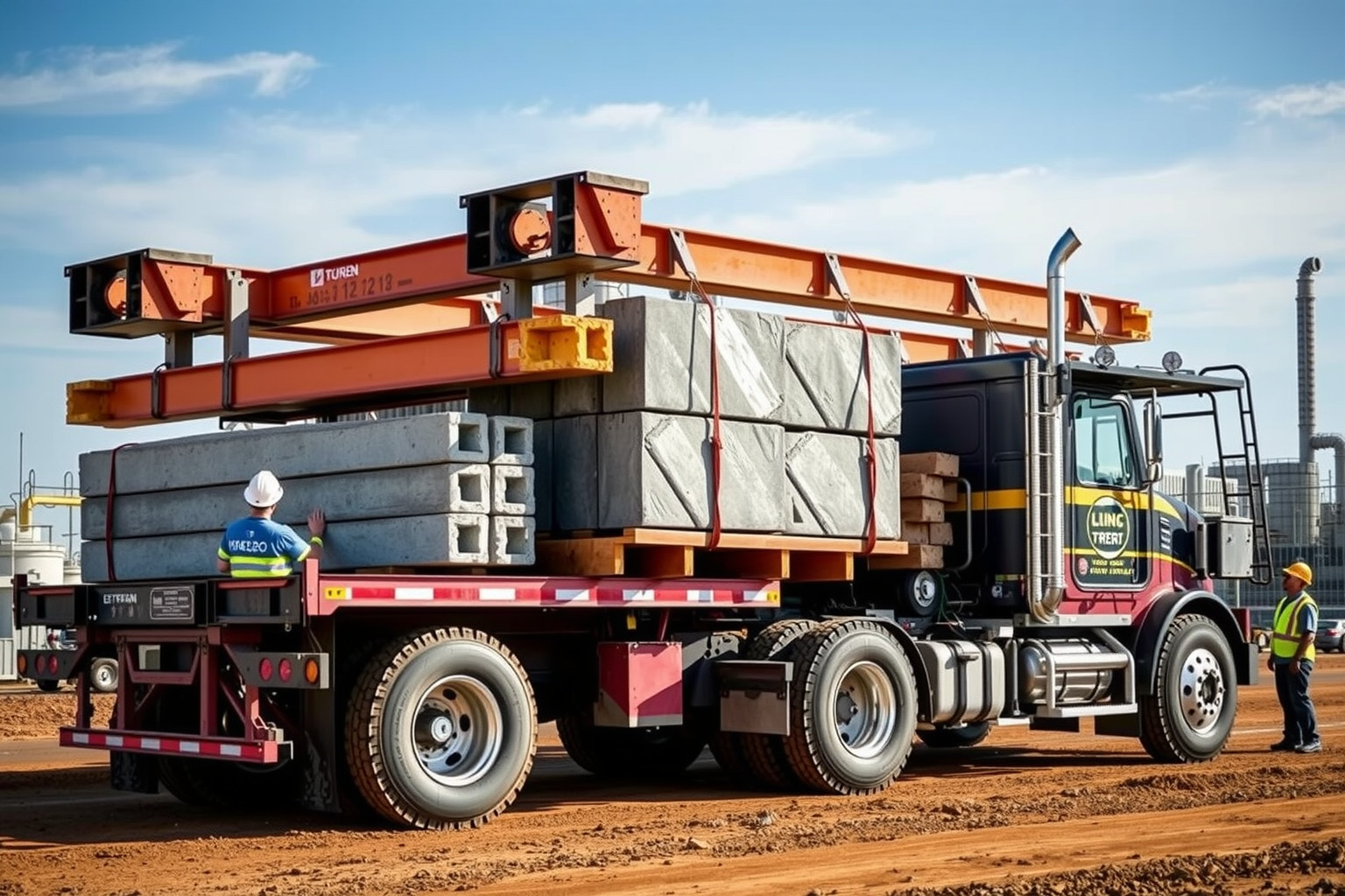A tandem pótkocsik stabilitást biztosítanak nehéz építőanyagok szállításához.