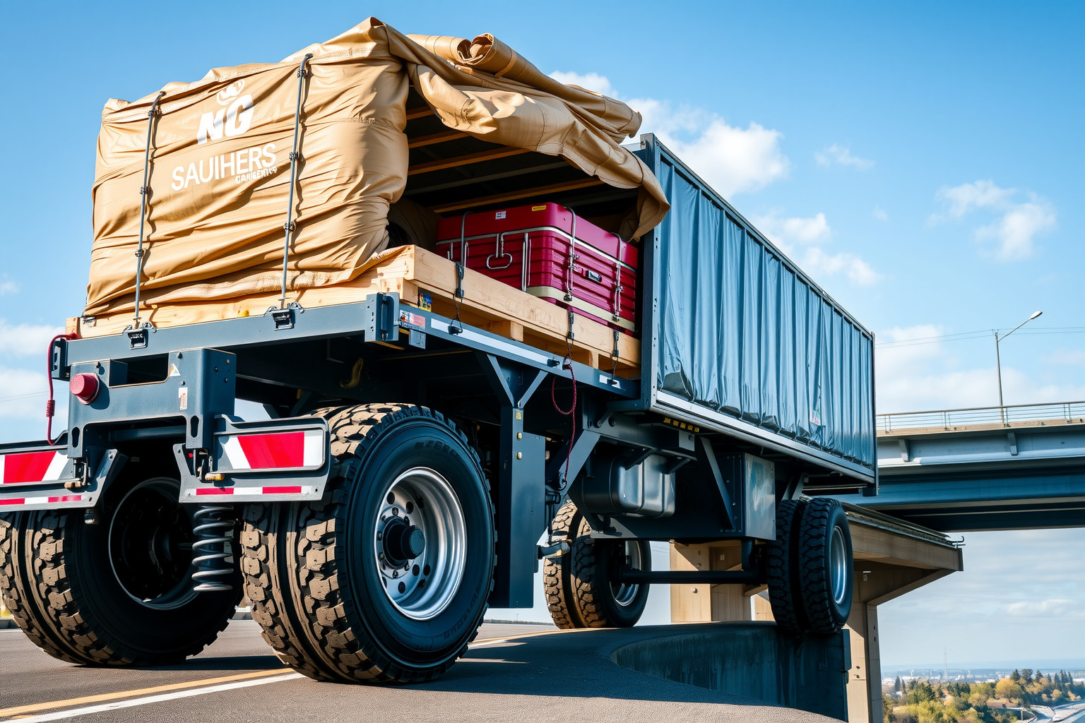 A tandem pótkocsik növelt terhelhetősége biztonságosabb fuvarozást garantál.