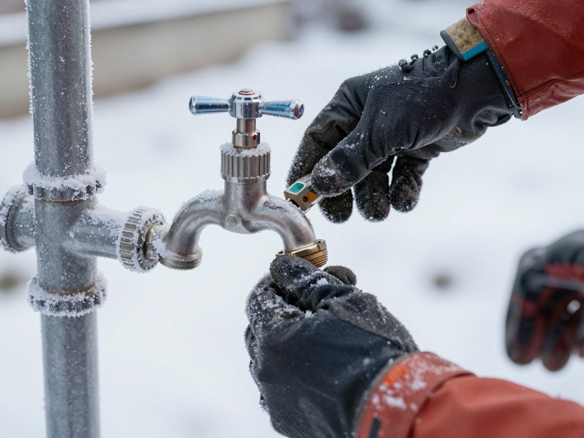 A fagyálló csaptelep megakadályozza a vezetékek befagyását télen.