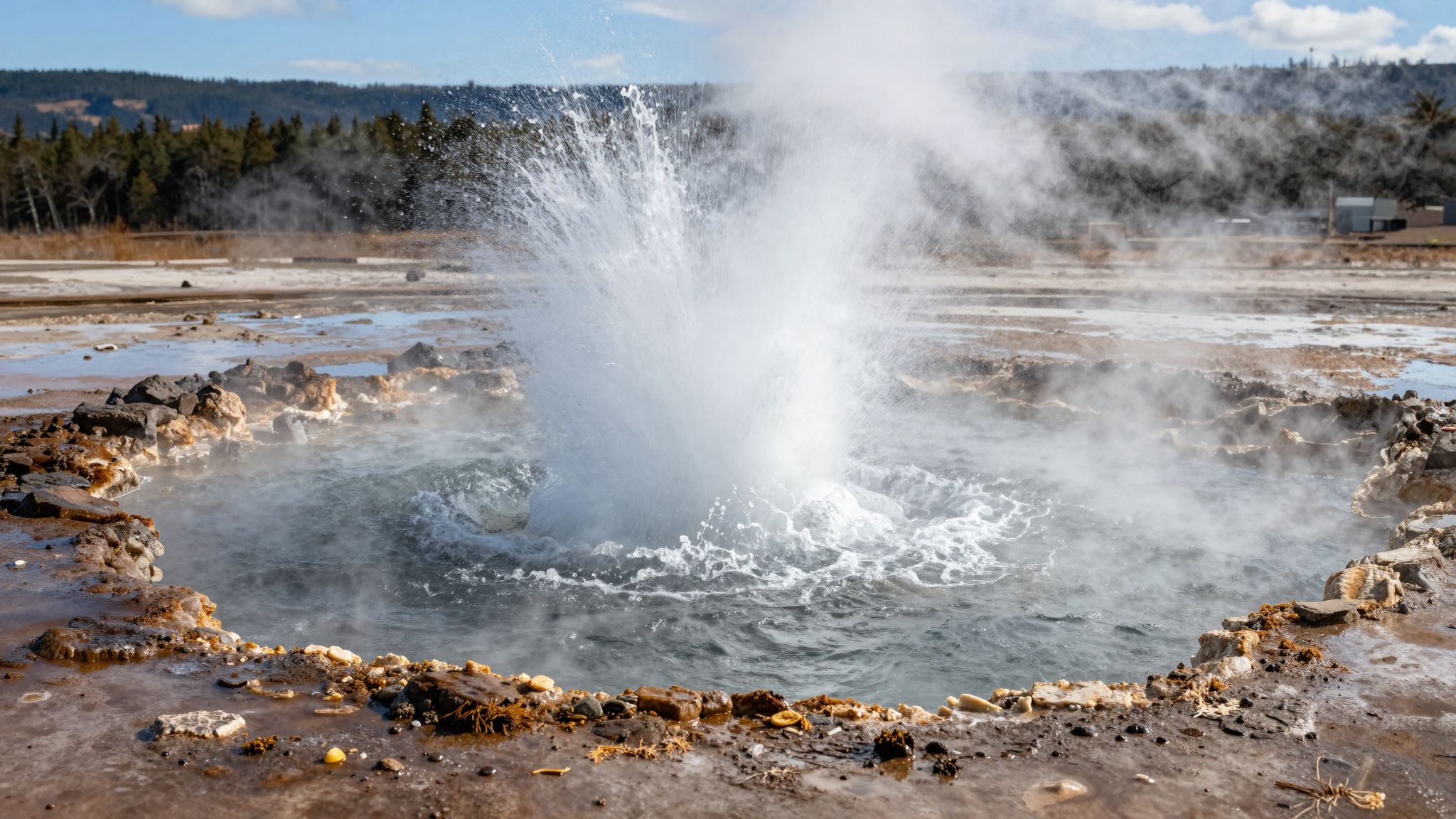 A nyomás változása indítja el a gejzírkitörést.