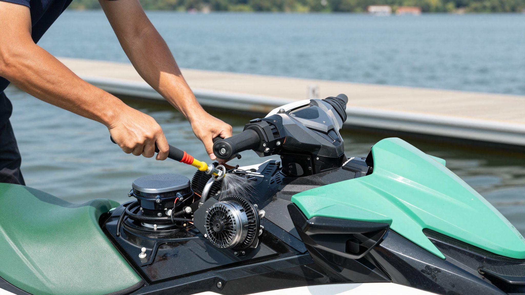 A rendszeres karbantartás növeli a jet-ski élettartamát és teljesítményét.