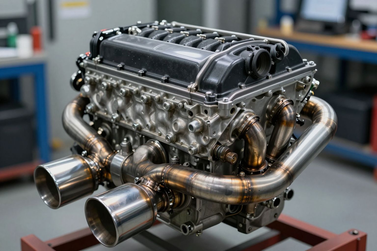 A kipufogórendszer optimalizálja a V6 motor teljesítményét és emisszióját.