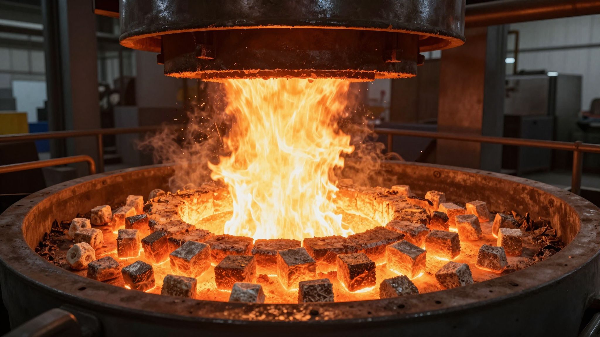 A koksz biztosítja a magas kemencében az intenzív hőfejlesztést.