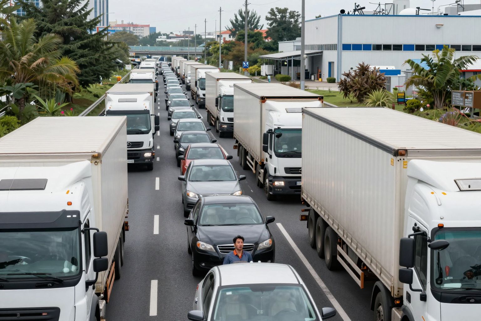 A közúti fuvarozás kis kapacitása és forgalmi torlódások korlátai.