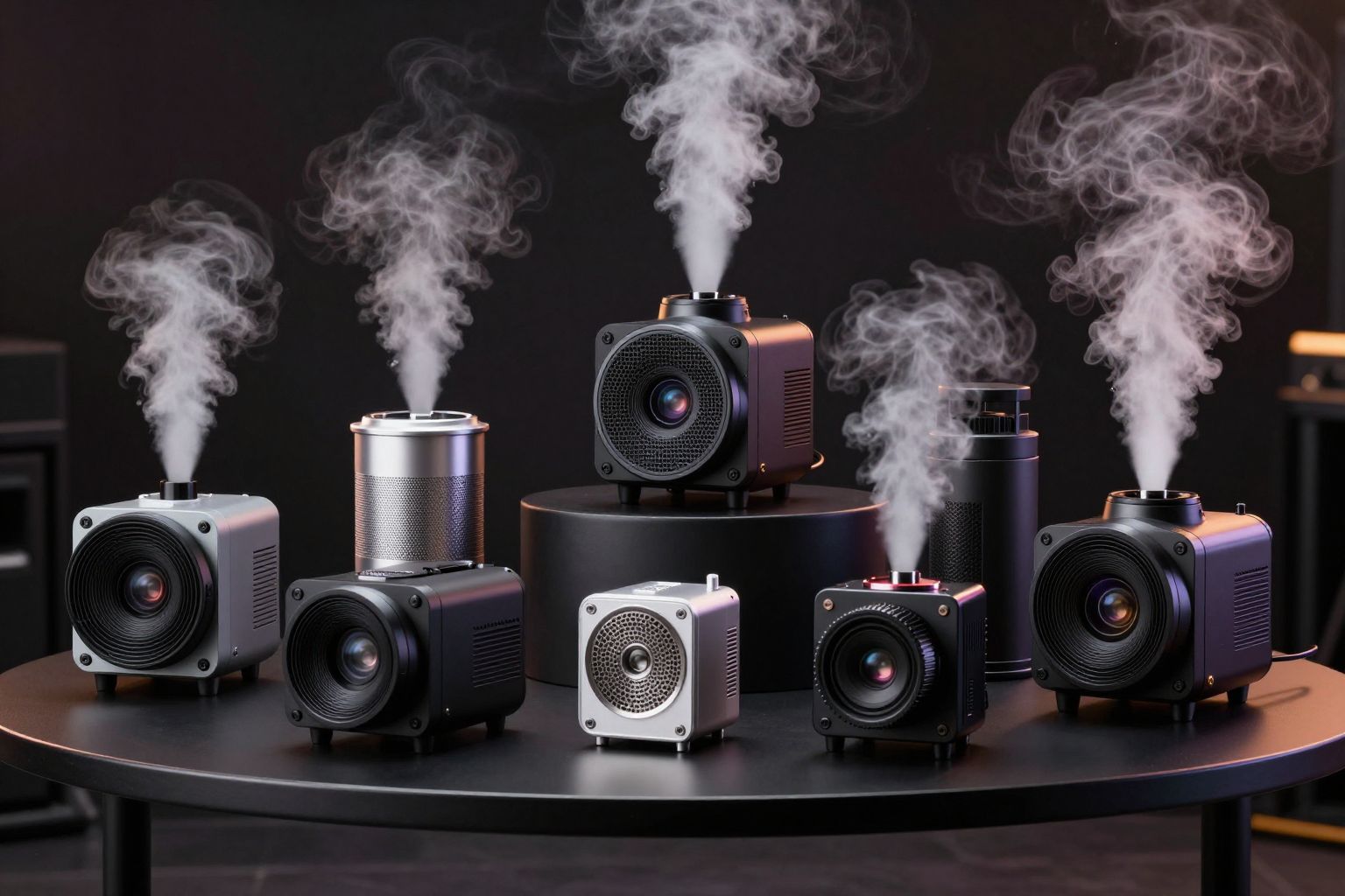 A szárazjeges ködgépek gyors, sűrű ködfelhőt képeznek.