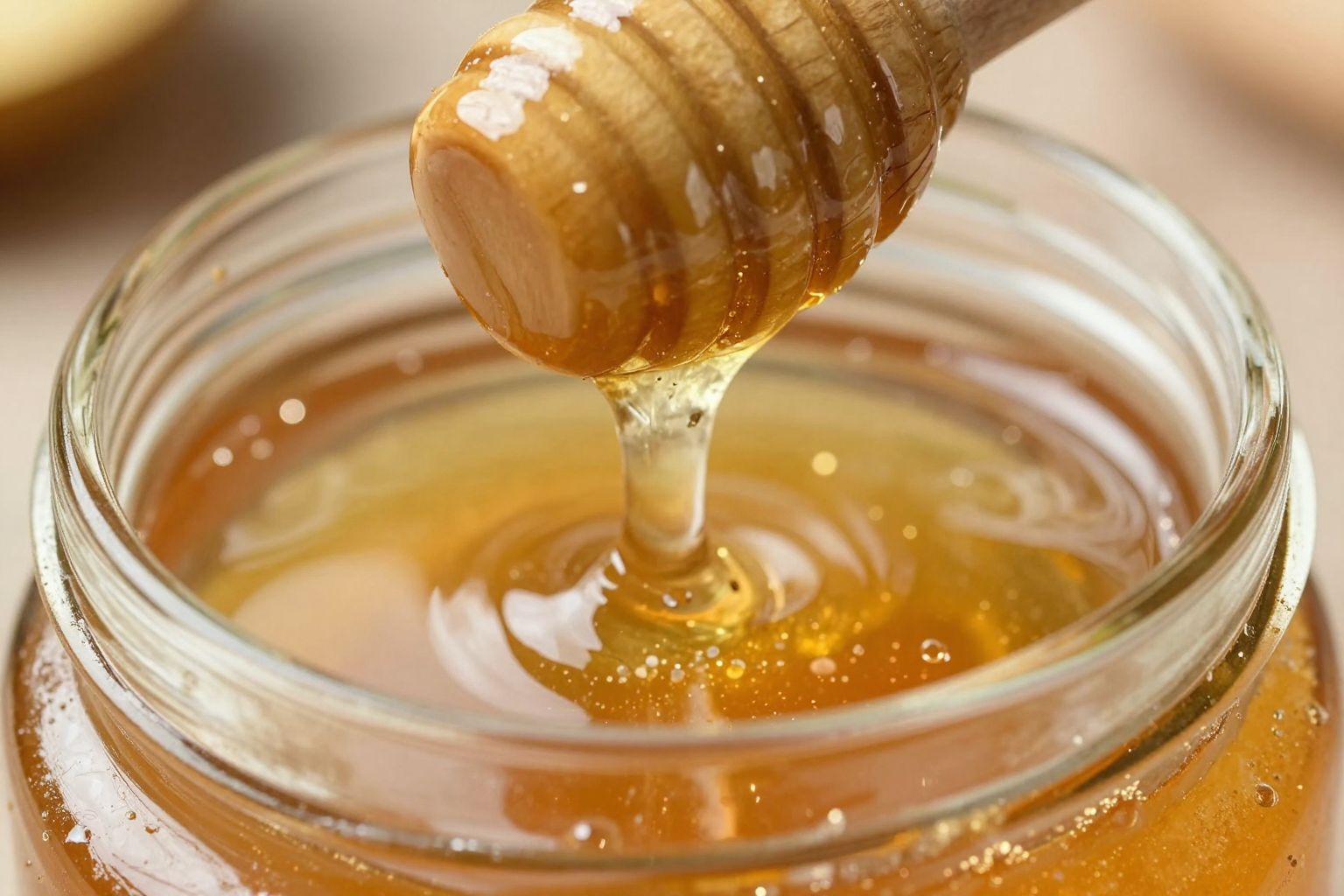 A méz magas cukortartalma ozmotikus nyomással gátolja a baktériumokat.