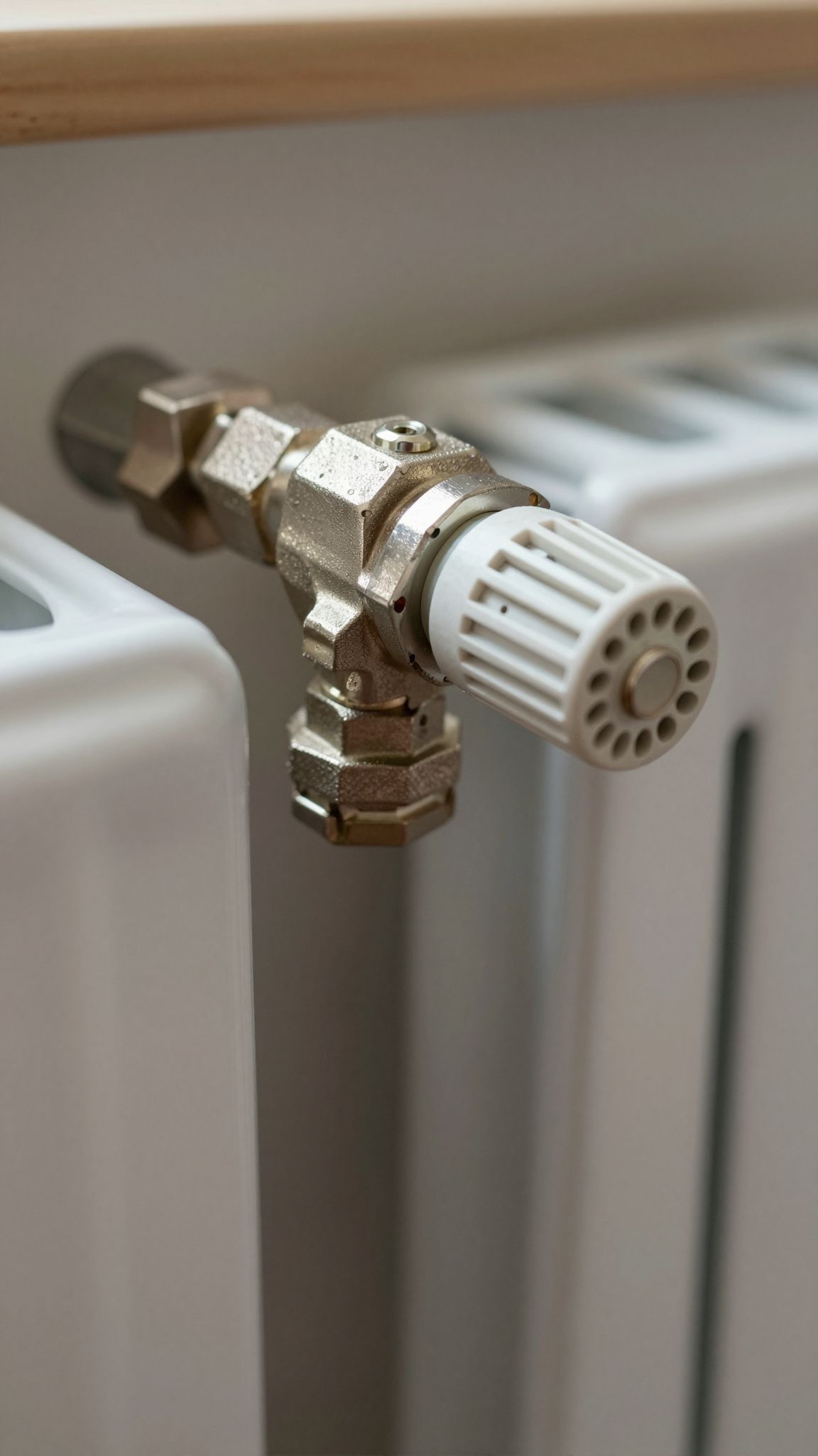 A termosztatikus szelep automatikusan szabályozza a radiátor hőmérsékletét.