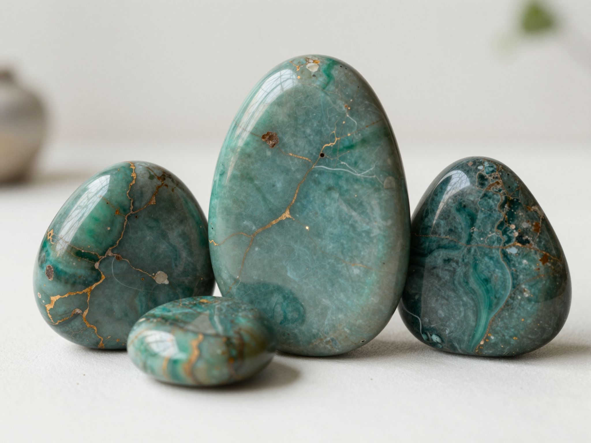 A variszcit nyugtató színei művészi harmóniát teremtenek.