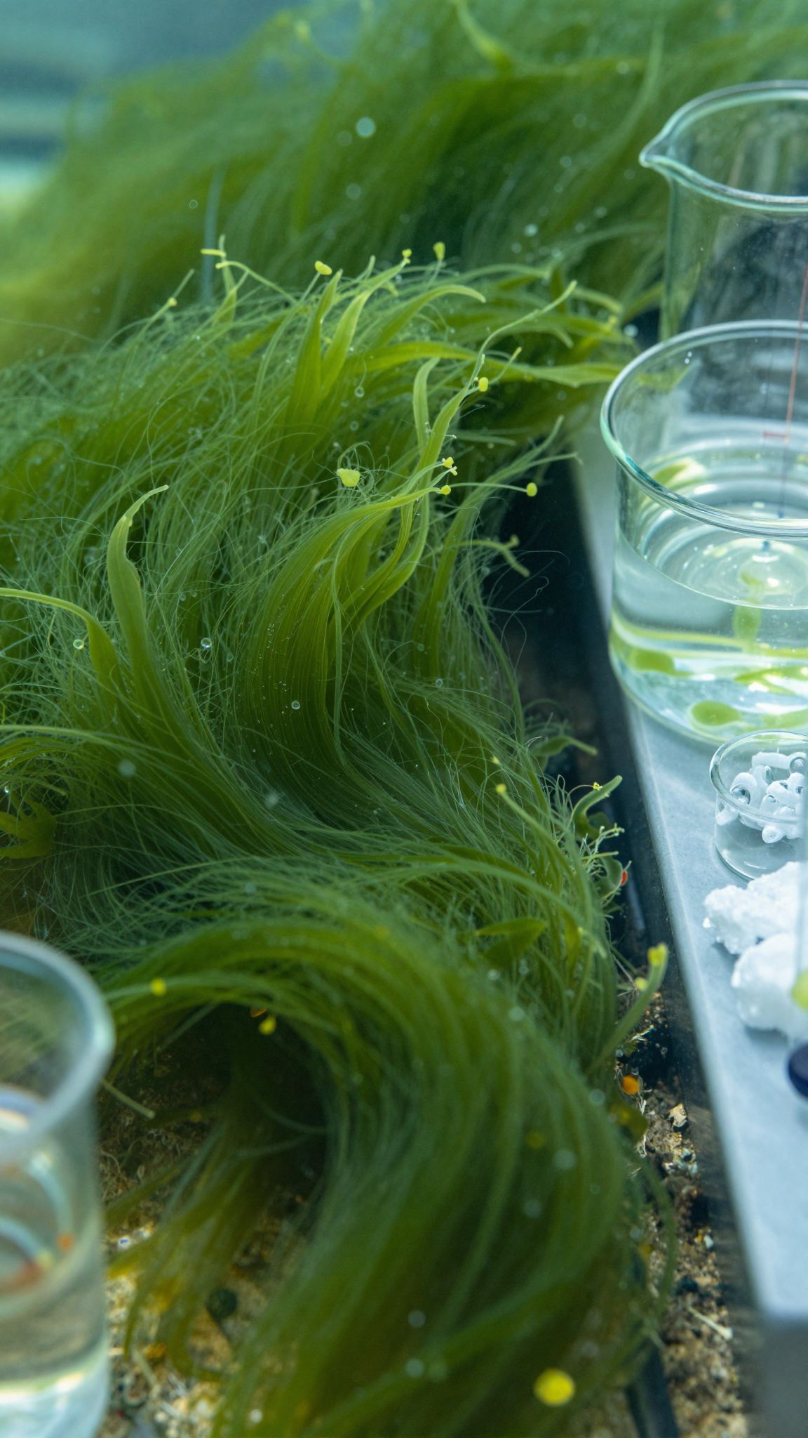 Az algák fenntartható források bioüzemanyag és bioplasztik gyártásához.