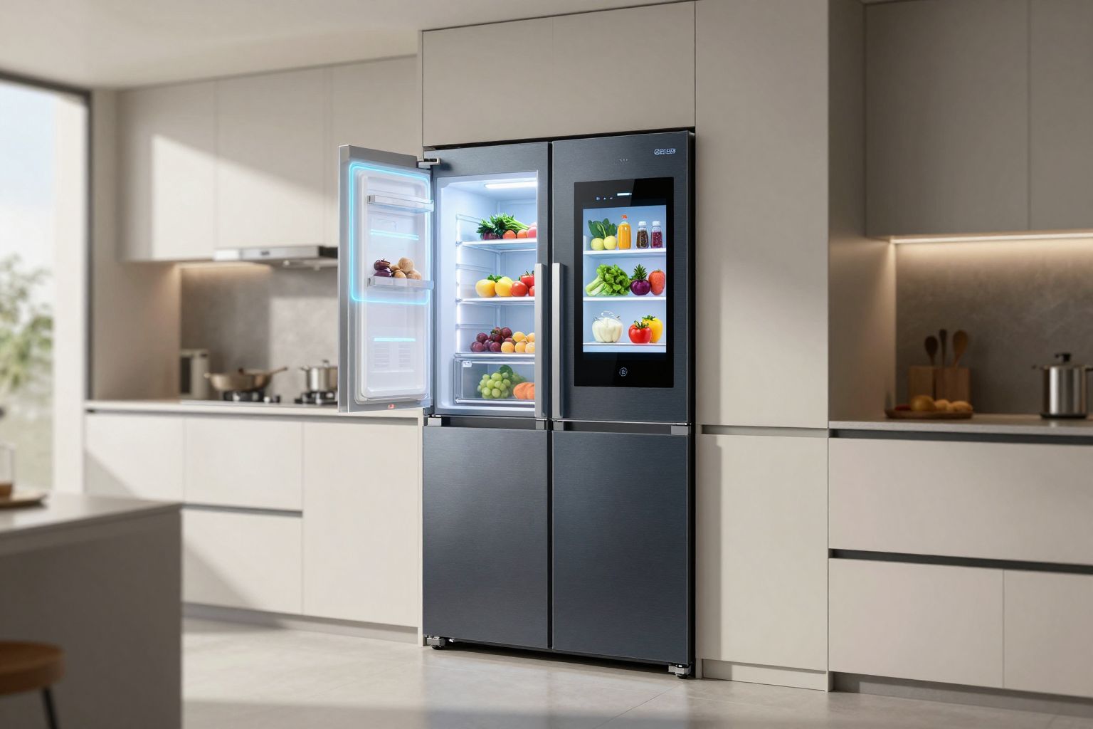 Az okos hűtők mesterséges intelligenciával tervezik az ételpazarlás csökkentését.