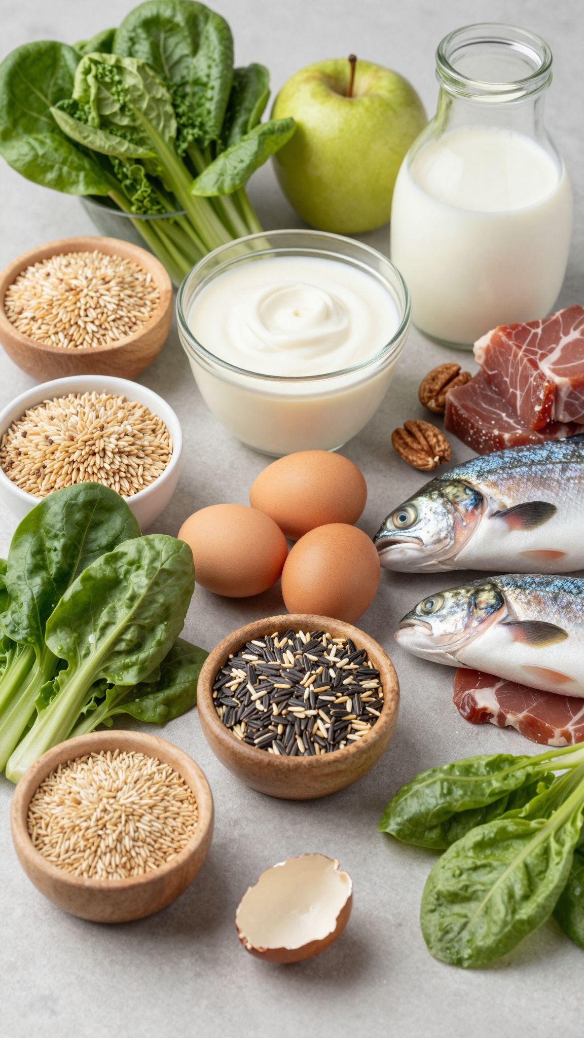 A B-vitaminok fő forrásai: hús, tojás, gabonafélék.