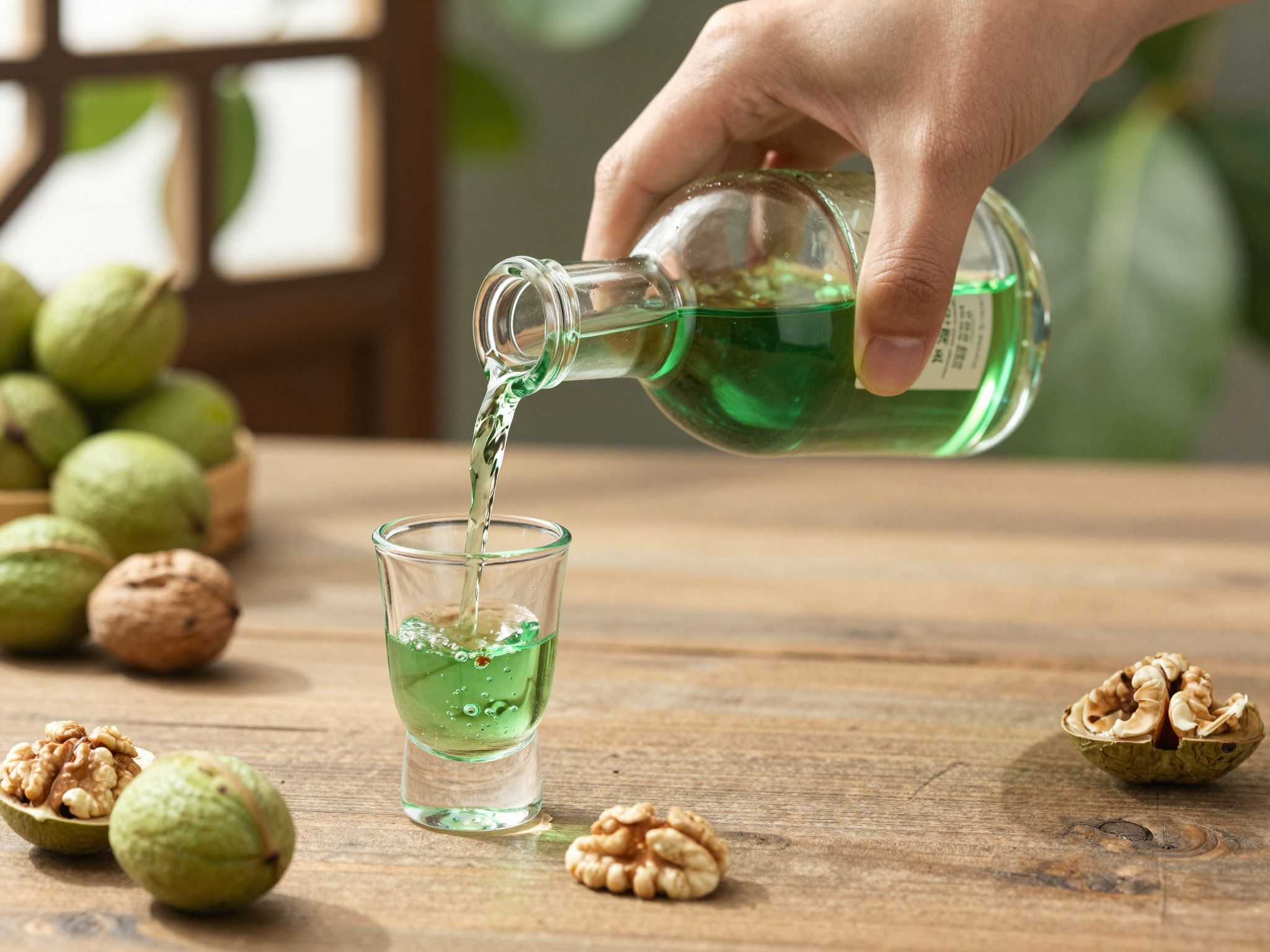 A zöld dió pálinka mértékletes fogyasztása támogatja az emésztést.
