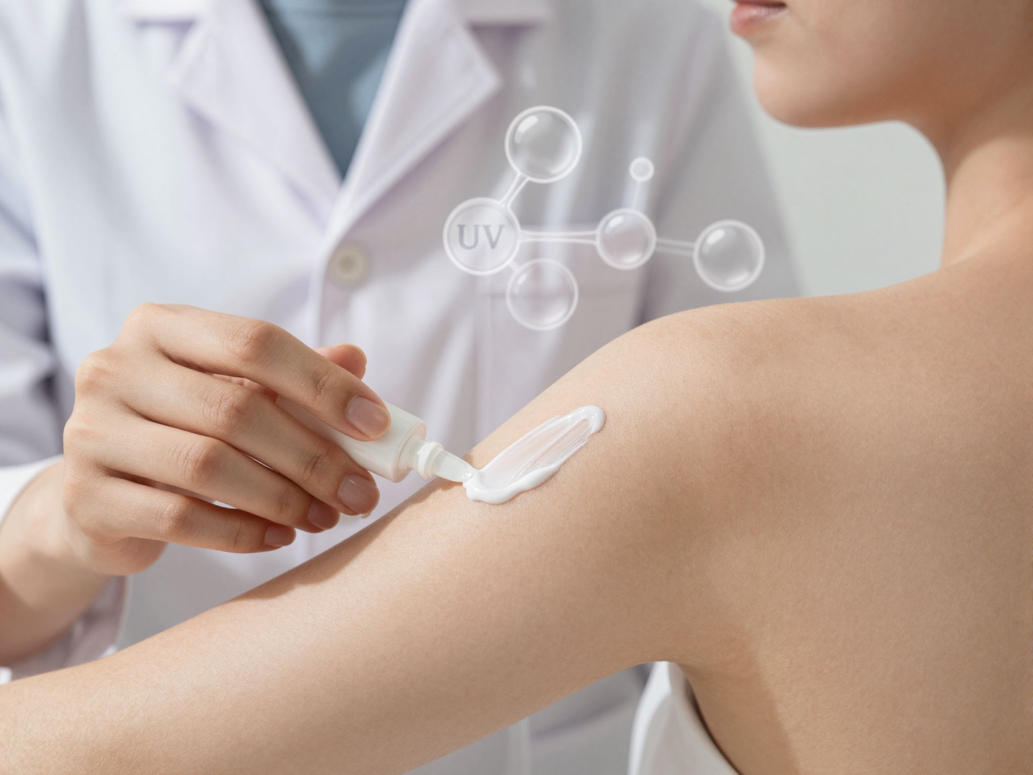 A kémiai fényvédők elnyelik és átalakítják az UV-sugarakat.