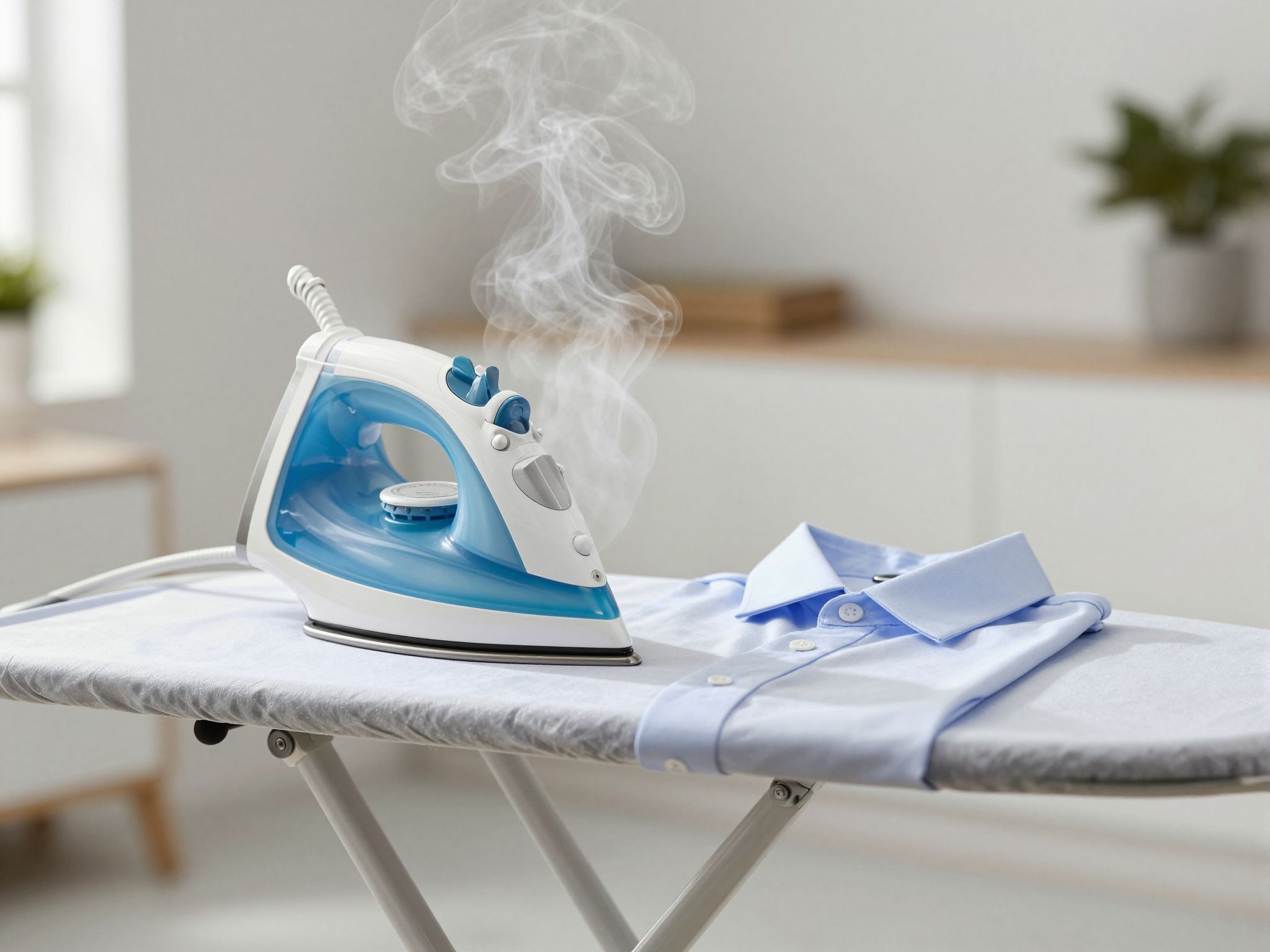 A gőzállomásos vasaló gyorsan és könnyedén simítja a gyűrődéseket.