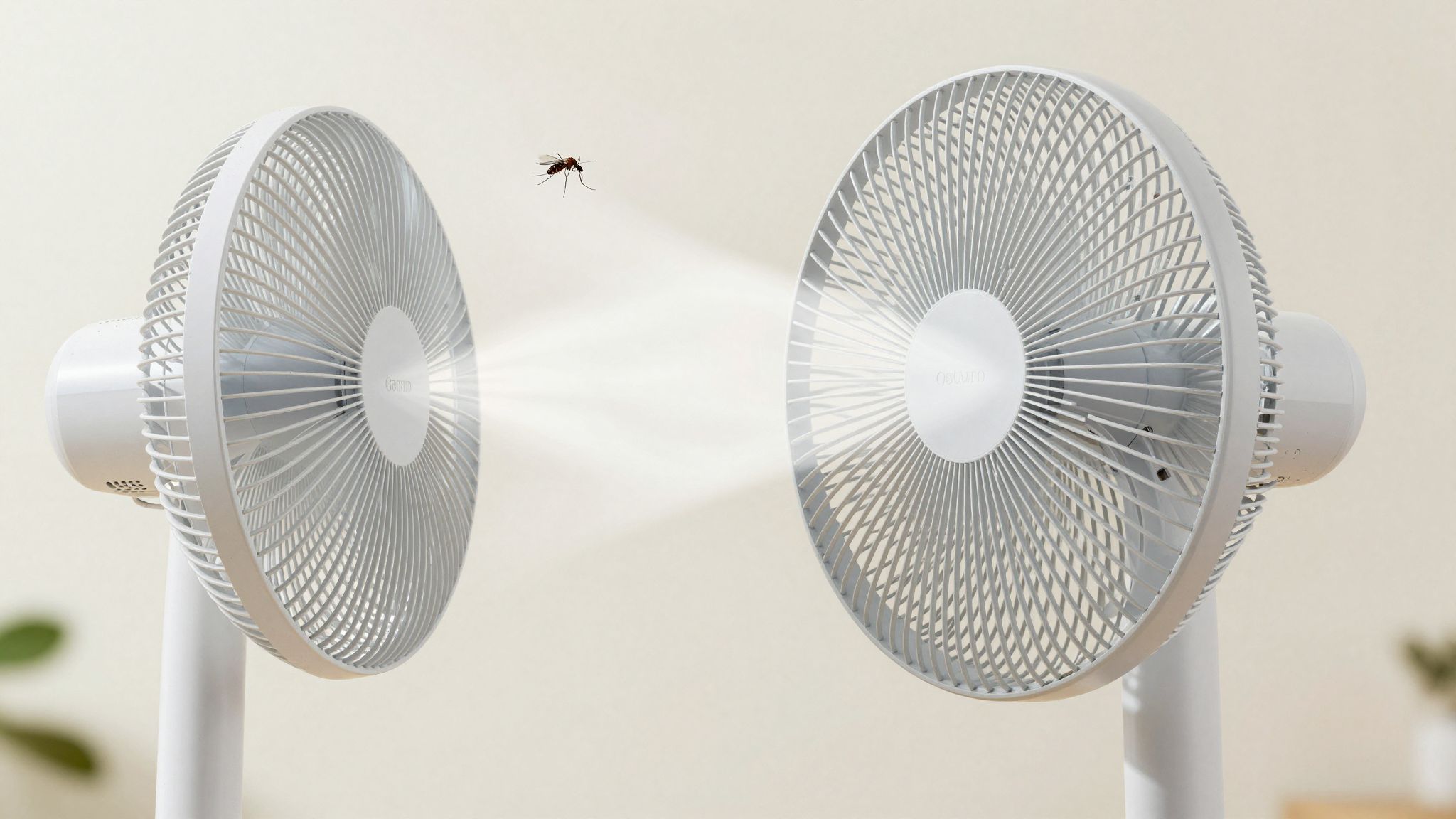 A ventilátor légáramlatával hatékonyan távol tarthatók a szúnyogok.