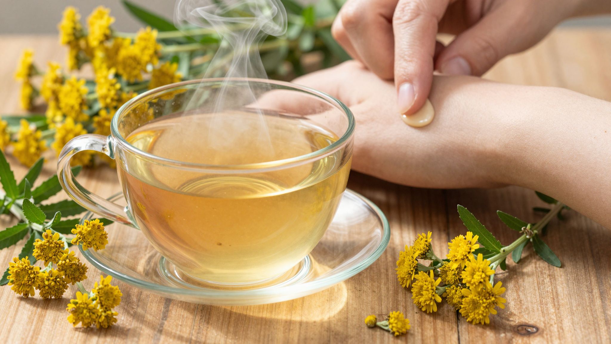 A cickafark tea segít gyorsítani a sebgyógyulást és gyulladást csökkent.