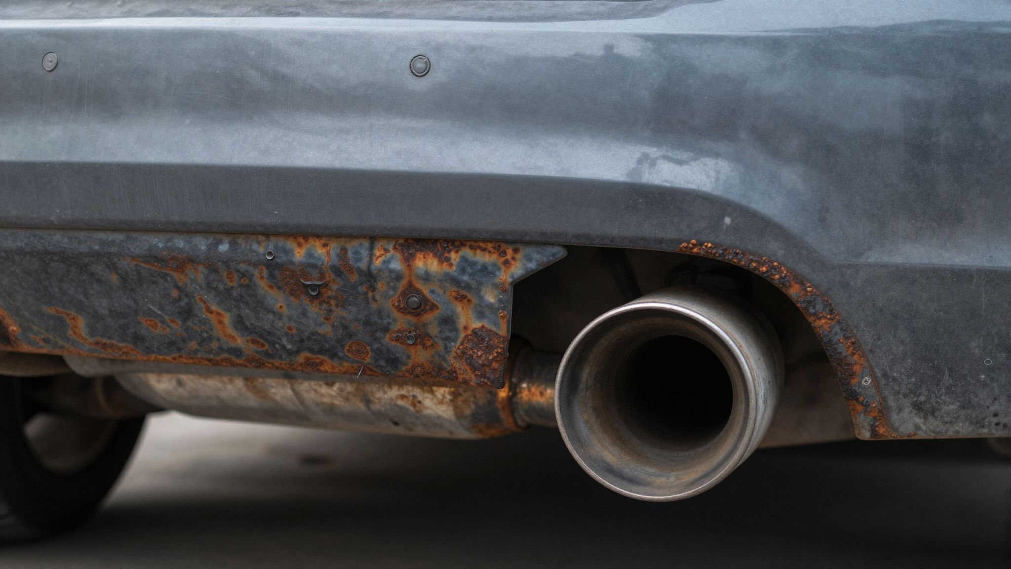 A kipufogórendszer rozsdásodása gyorsítja a motor teljesítménycsökkenését.