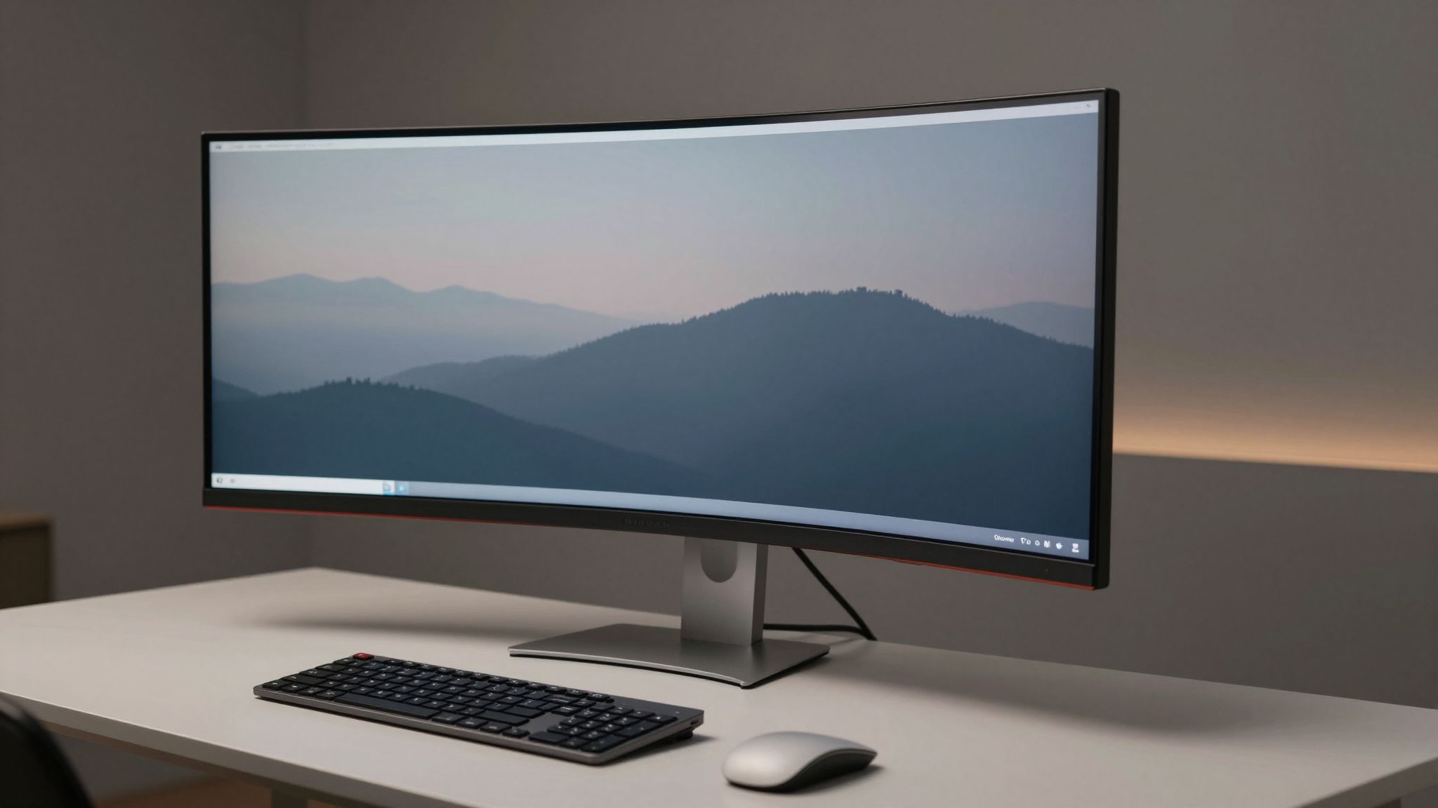 A hajlított monitor növeli a periférikus látás hatékonyságát.