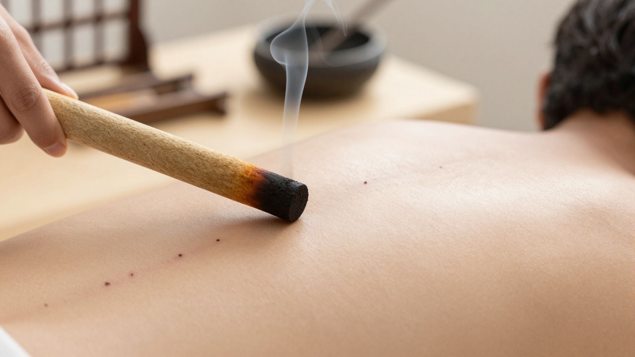 A Moxa terápia serkenti az energiakeringést és a gyógyulást.
