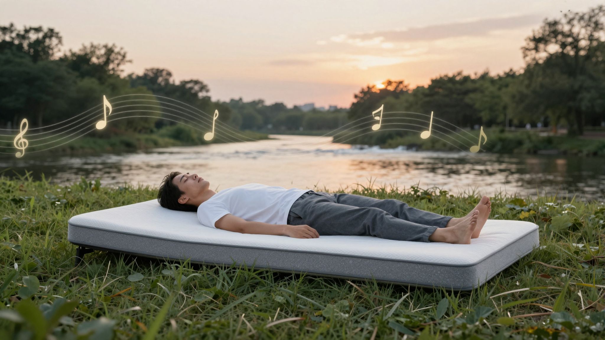 A természetes hangok és zene segítik az elalvást.