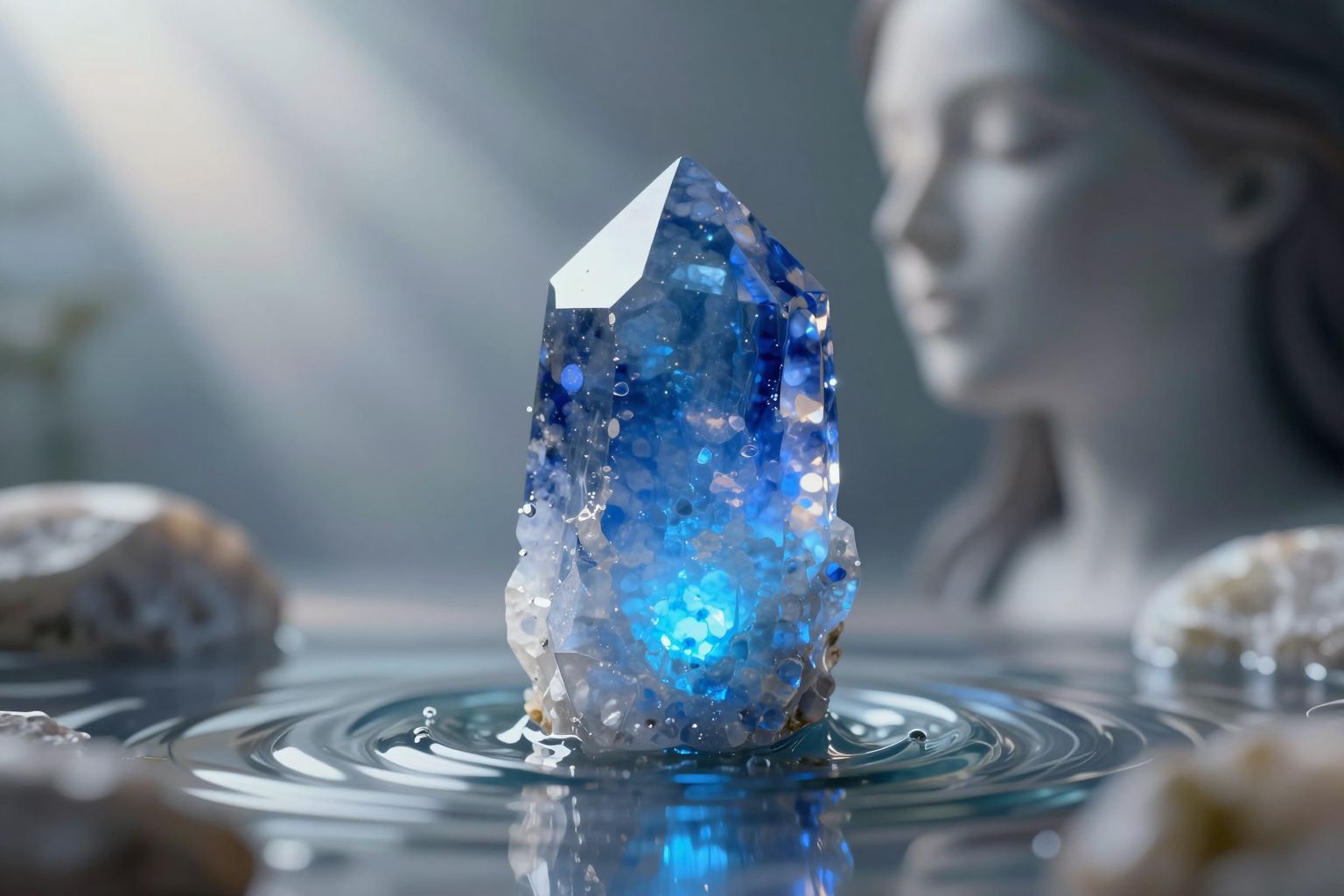 Az azurit segít csökkenteni a szorongást és félelmeket.