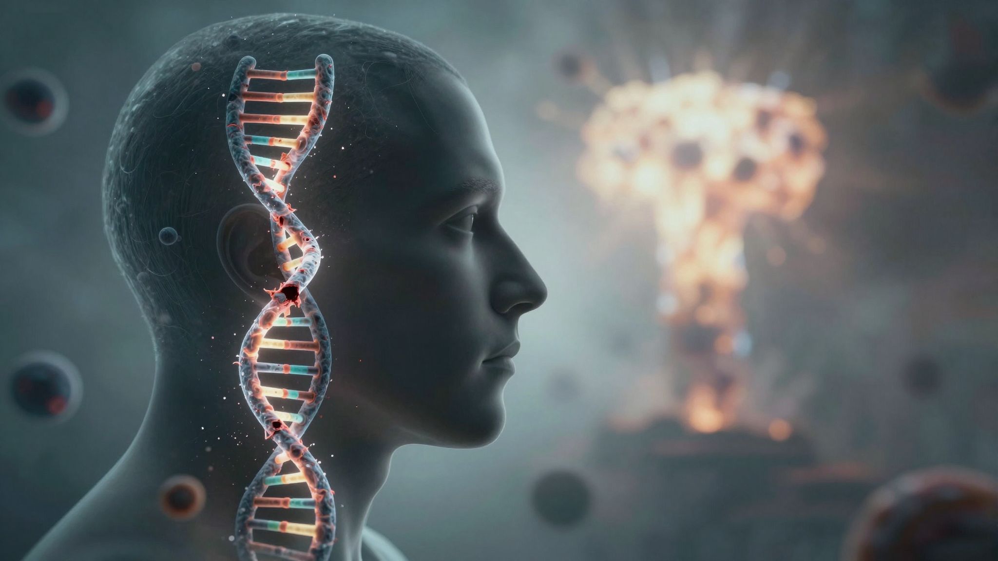 A sugárzás DNS-mutációkat okoz, rákos megbetegedéseket indukálva.