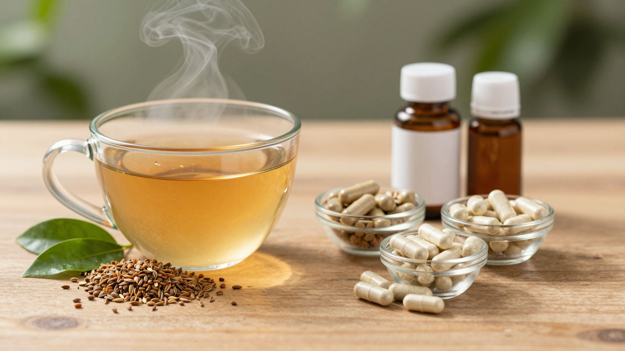 A görögszéna tea enyhébb hatású, mint az étrend-kiegészítők.