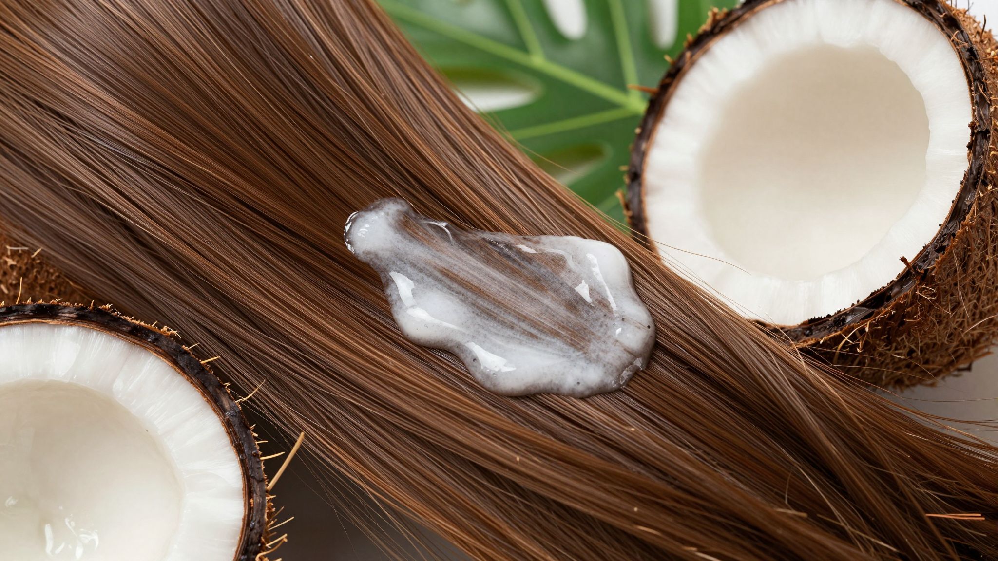 A kókuszzsír mélyen táplálja és erősíti a haj szerkezetét.