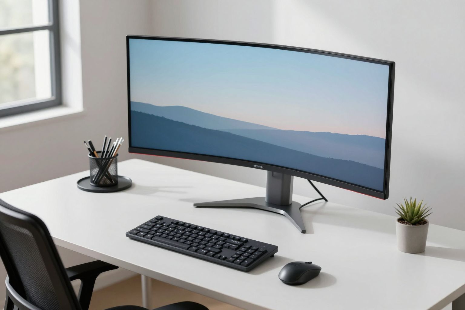 A hajlított monitor csökkenti a szemfáradtságot hosszú munkanapokon.