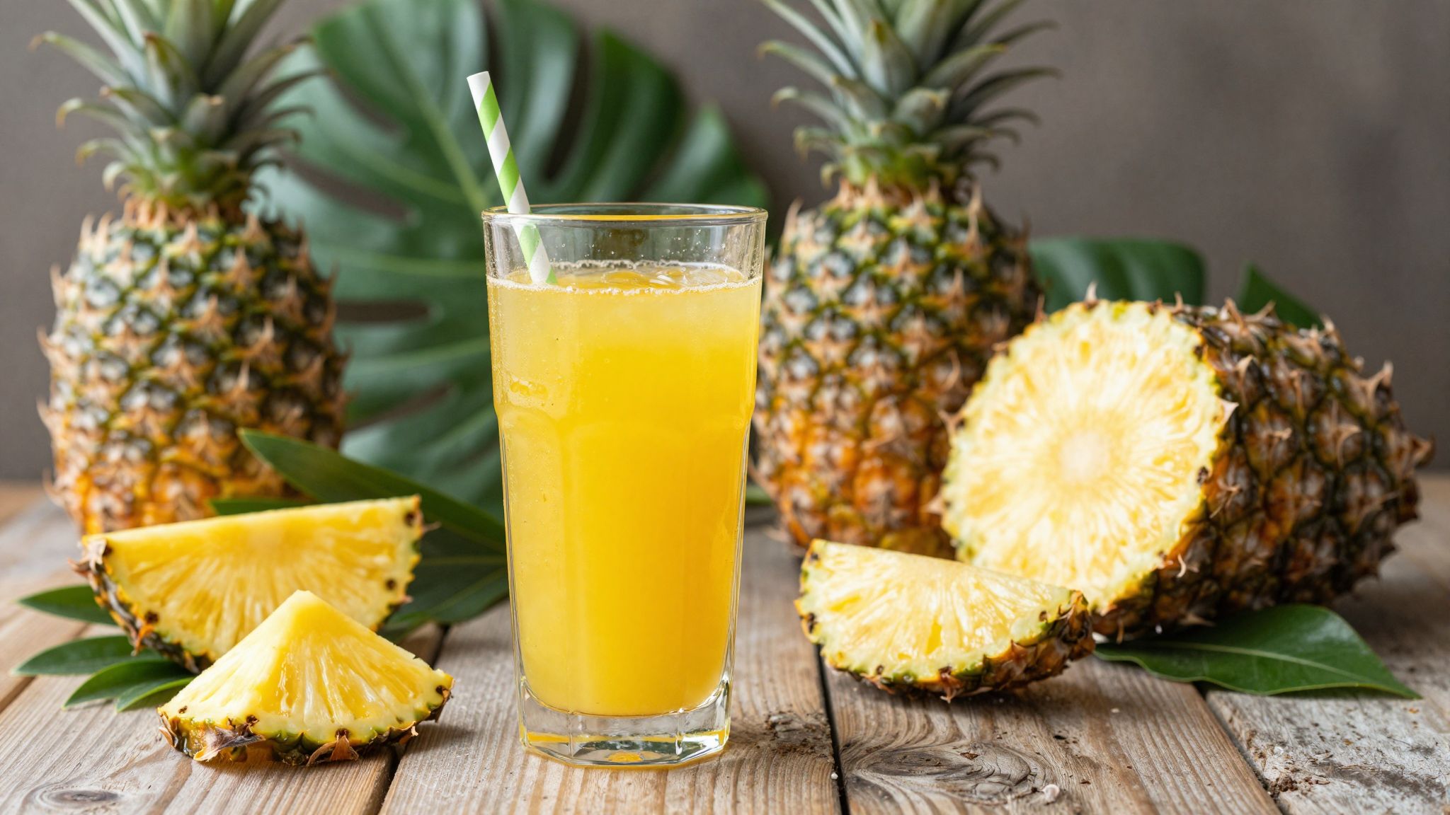 Az ananászlé természetes emésztéssegítő és immunerősítő ital.