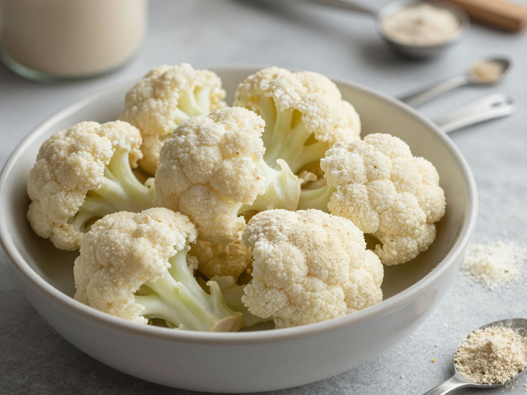 A főtt karfiol alacsony kalóriatartalmú, gazdag rostokban.