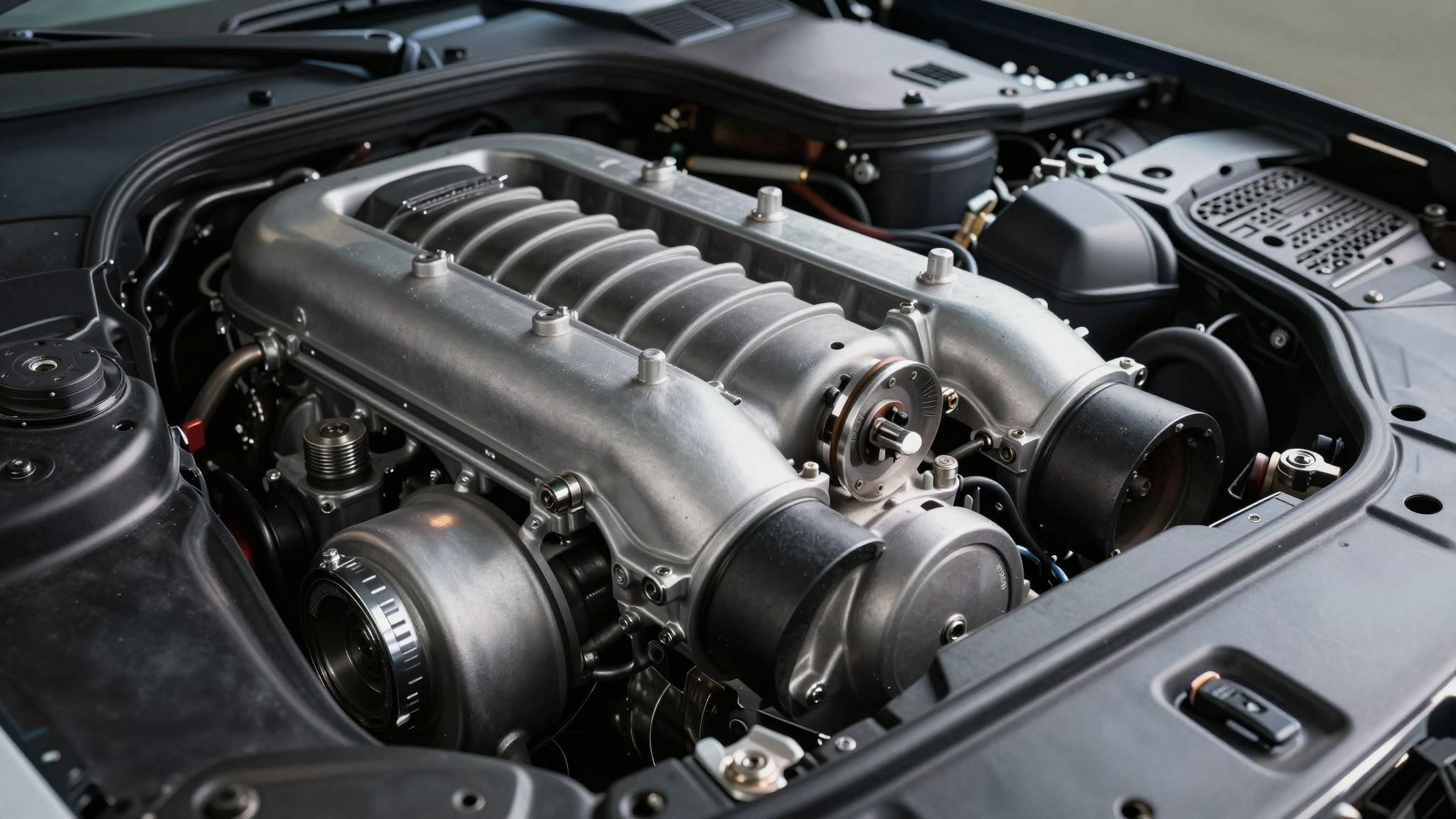 A mechanikus kompresszor azonnali nyomatékot biztosít a Mercedes motoroknak.