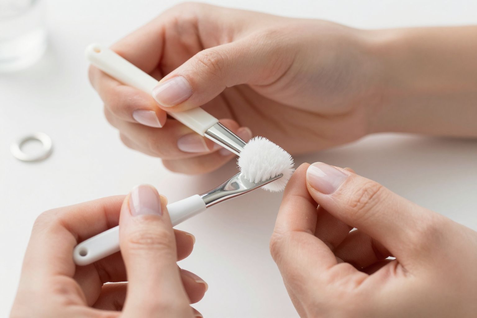 A rendszeres tisztítás megakadályozza a baktériumok elszaporodását műköröm alatt.