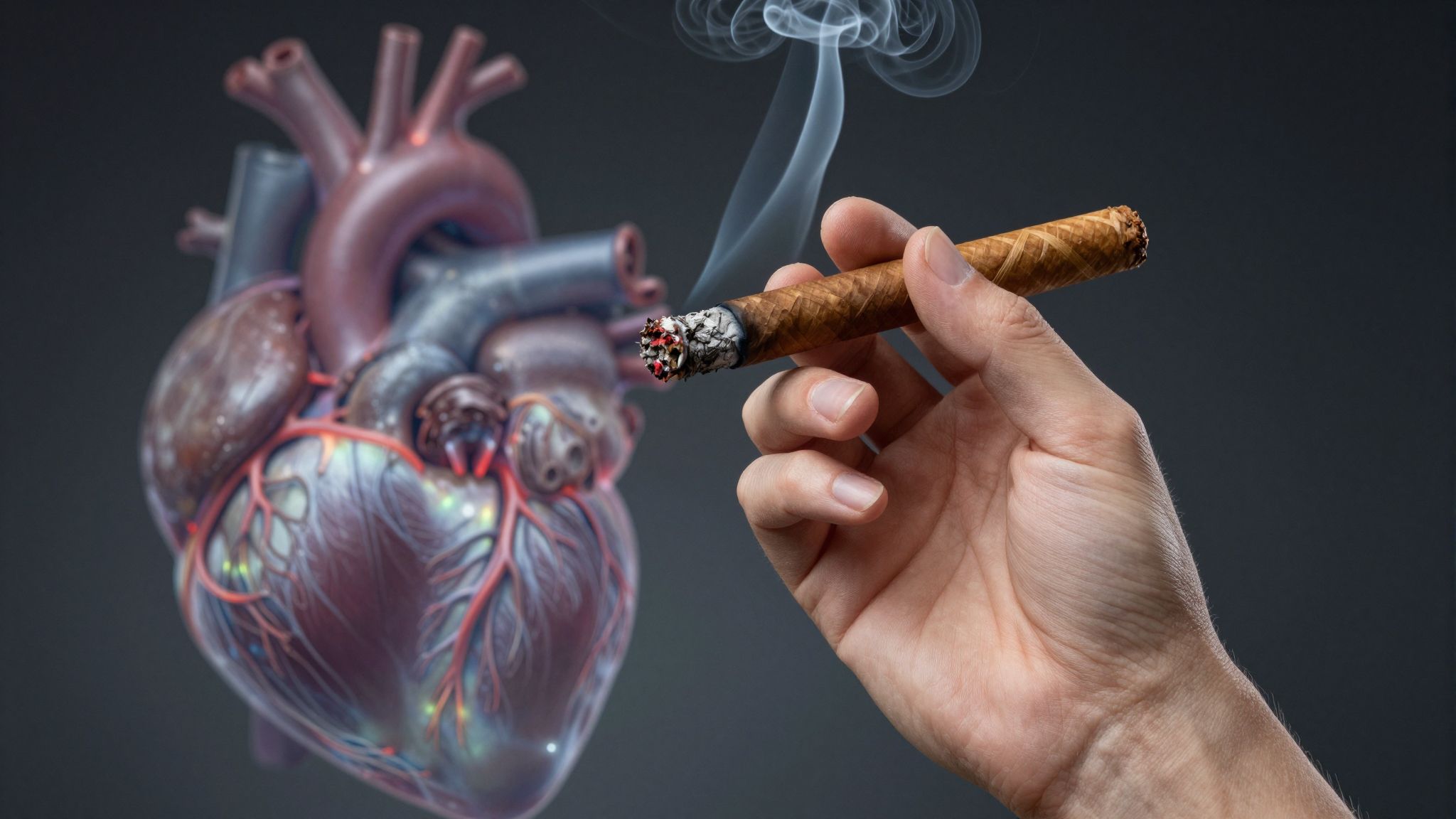 A nikotin gyorsítja a szívritmust és érszűkületet okoz.