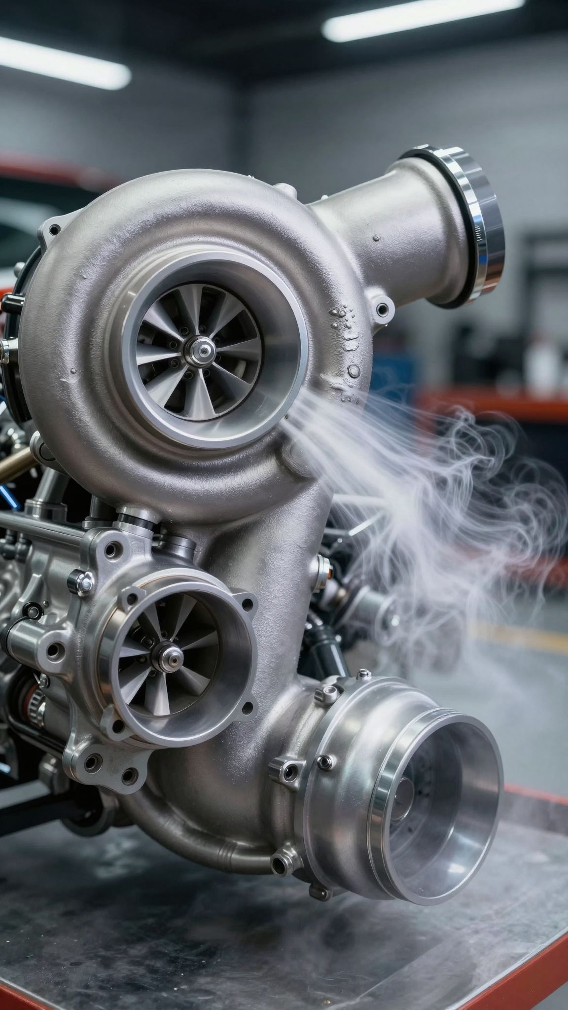 A turbófeltöltő növeli a motor teljesítményét és hatékonyságát.