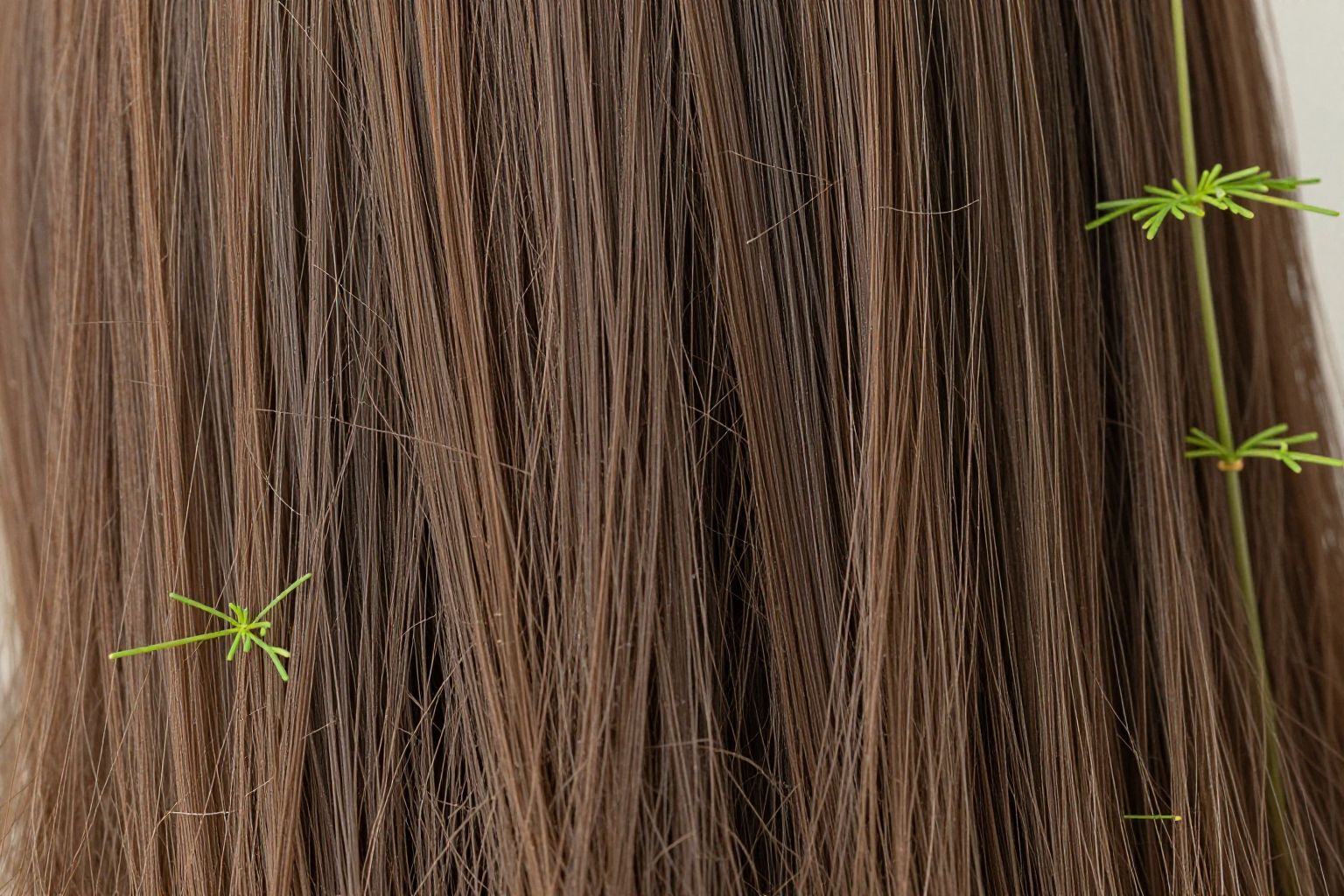 A zsurló természetes ásványi anyagai erősítik a hajszálakat.