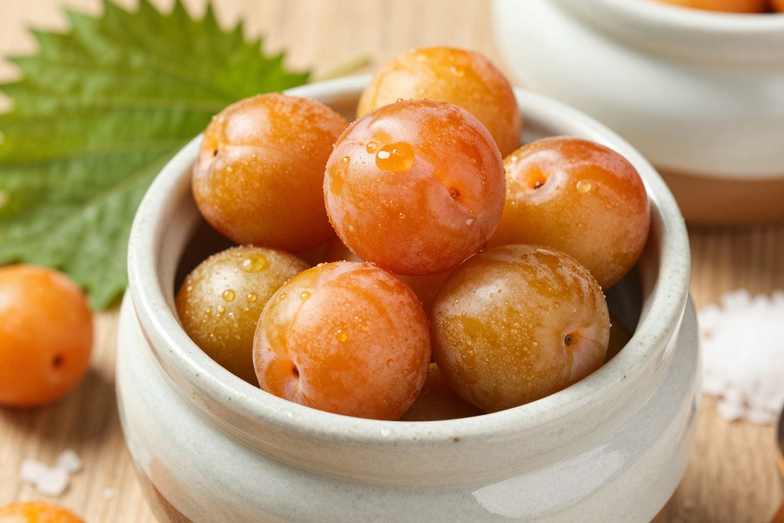 Az umeboshi erős probiotikus hatással támogatja az emésztést.