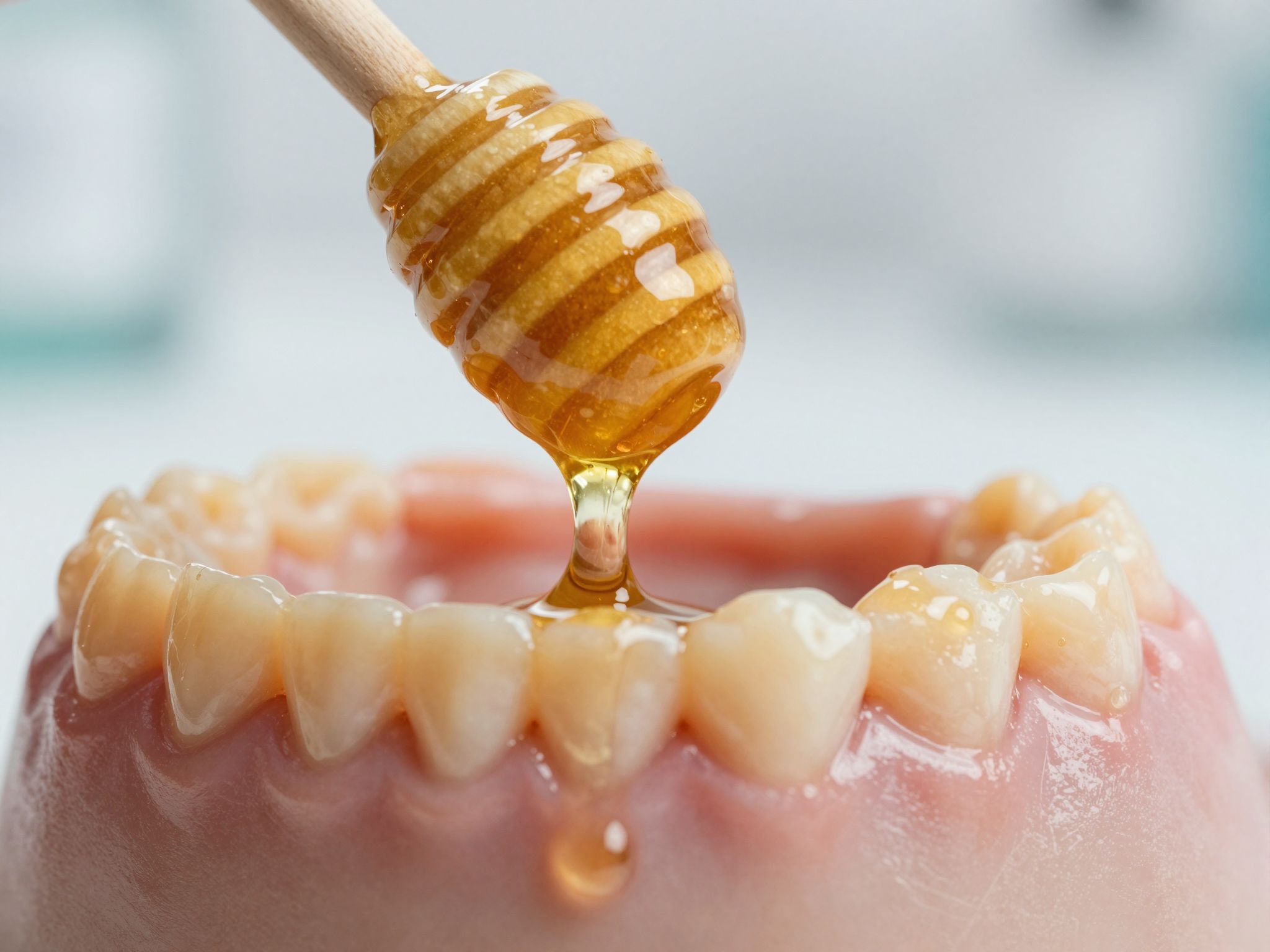 A méz természetes antibakteriális hatása támogatja az íny gyógyulását.