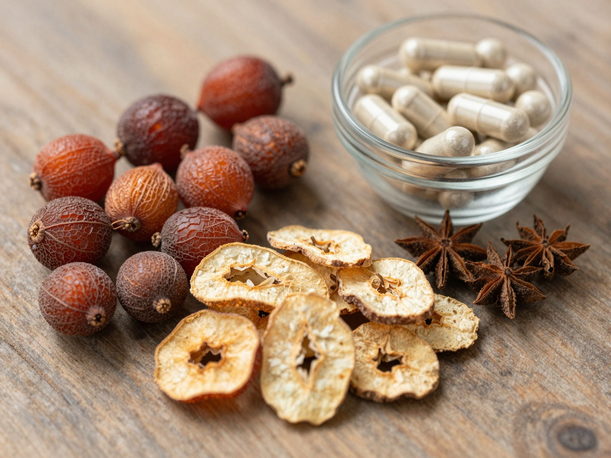 Az Összesen: rész összegzi a Triphala kapszula előnyeit.