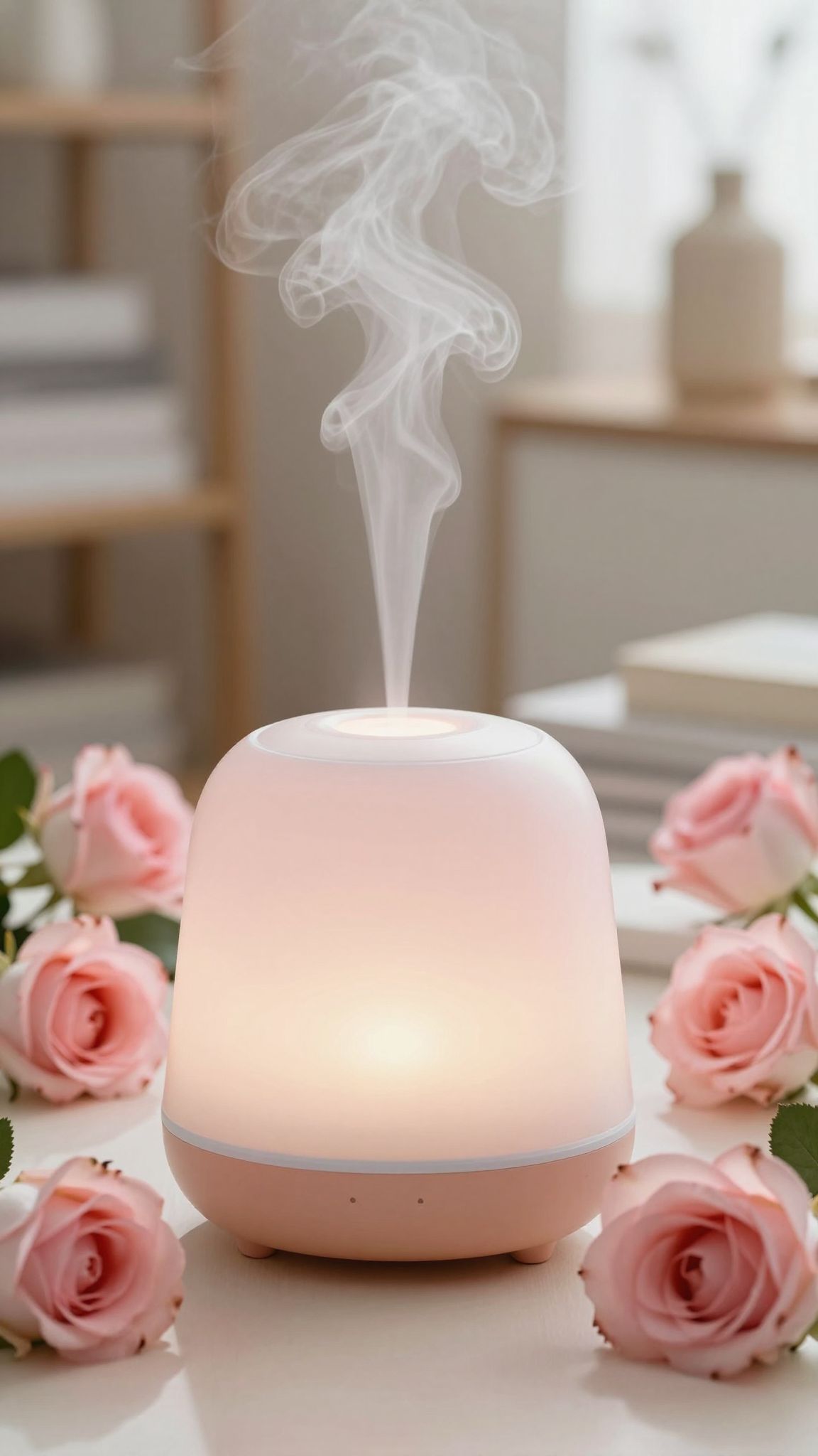 A rózsaillóolaj diffúzor nyugtatja az elmét és emeli a hangulatot.