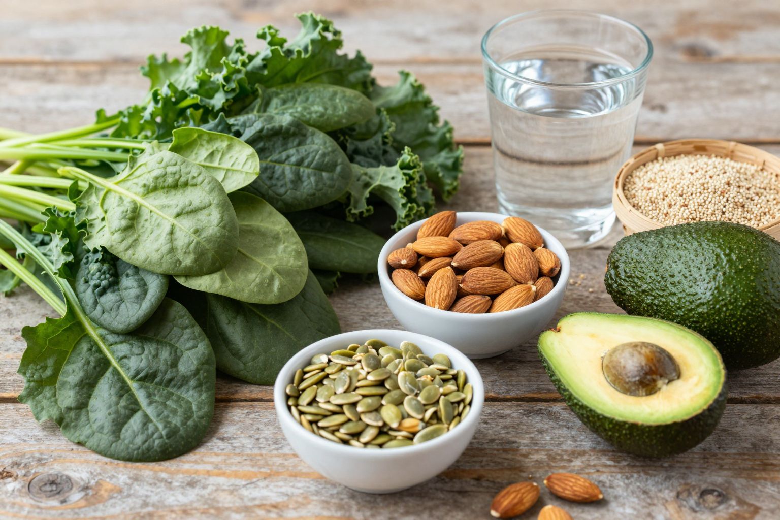 A spenót és mandula kiemelkedő természetes magnéziumforrások terhesség alatt.