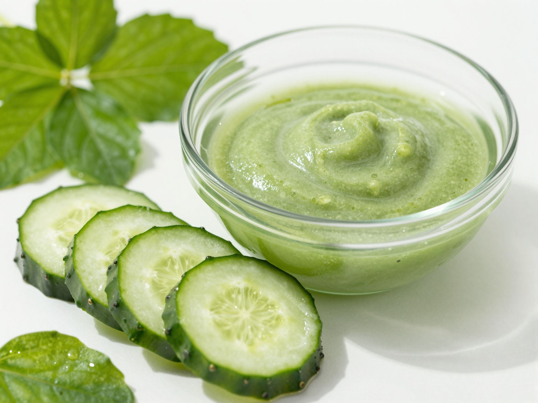 Az uborka hideg hatásával csökkenti a bőr duzzanatát.