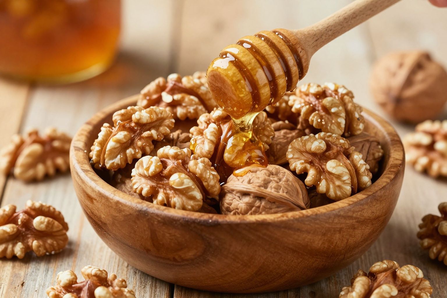 A dió és méz együtt antioxidánsokban gazdag, immunerősítő páros.